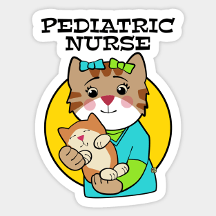 Pediatric Nurse Cat with Kitten Sticker